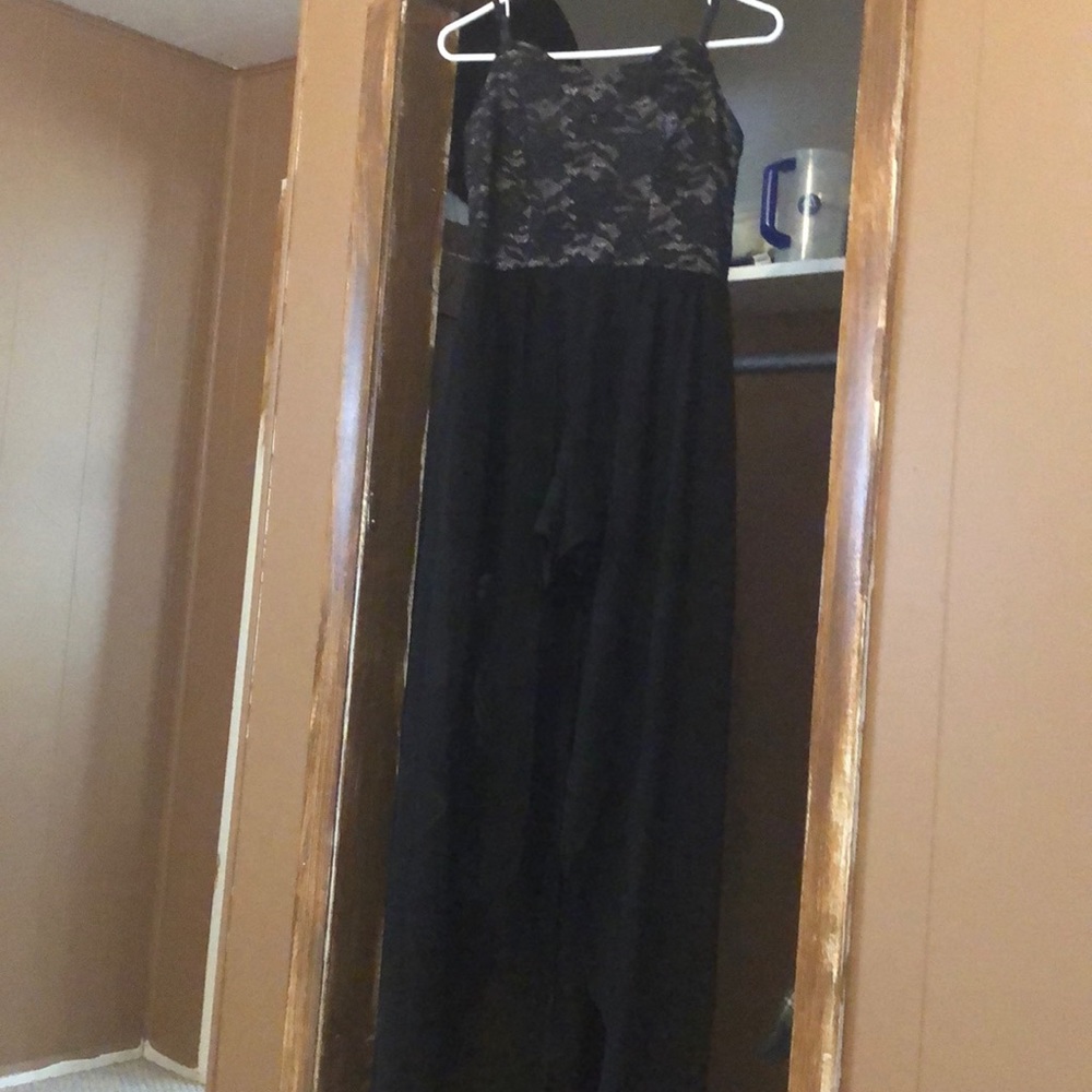 Spaghetti strap, black dress